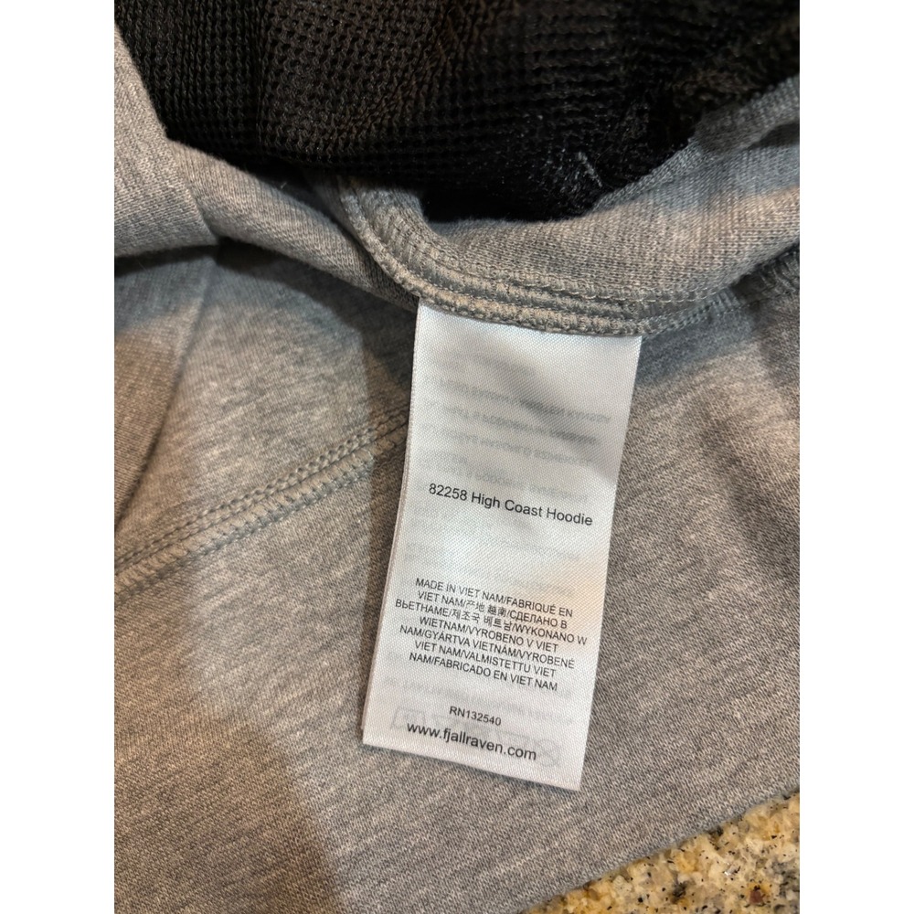 Fjallraven High Coast Hoodie Mens Medium Grey‎ 82258 Cotton Blend Pullover - Picture 6 of 8